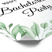 Poster Bienvenue à la fête de bachelorette boho bleu pous (Coin)