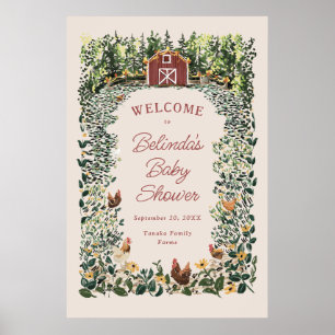 Poster Bienvenue à la Fête de Bébé de la Grange Enchantée