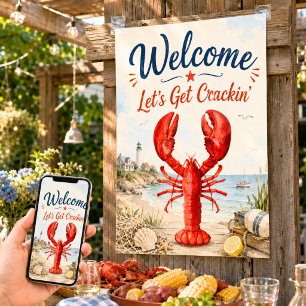 Poster Bienvenue à la fête de cuisson du homard langouste