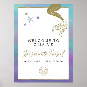 Poster Bienvenue à la fête de demoiselle d'honneur tropic