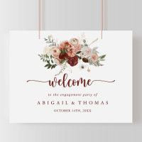 Bienvenue à la fête de fiançailles florale rustiqu
