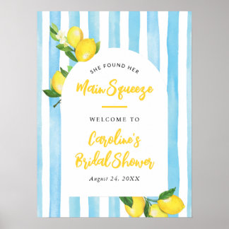 Poster Bienvenue à la fête de fiançailles Main Squeeze Su