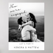 Poster Bienvenue à la fête de fiançailles photo Minimalis (Devant)