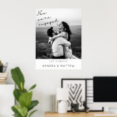 Poster Bienvenue à la fête de fiançailles photo Minimalis (Bureau à domicile)