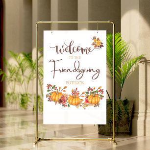 Poster Bienvenue à la fête de Friendsgiving et au pique-n