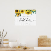 Poster Bienvenue à la fête de mariage avec tournesols et (Cuisine)