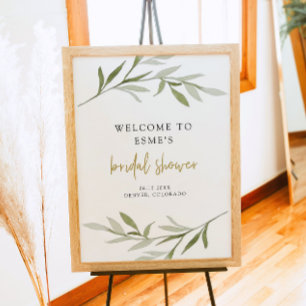 Poster Bienvenue à la fête de mariage bohème de verdure d
