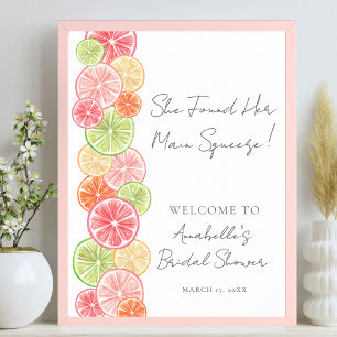 Poster Bienvenue à la fête de mariage élégante Main Squee