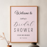Bienvenue à la fête de mariage rose poudré 
