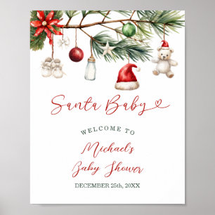 Poster Bienvenue à la fête de Noël Bébé Sainte-Nuit Baby