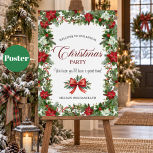 Poster Bienvenue à la fête de Noël des employés de l'entr