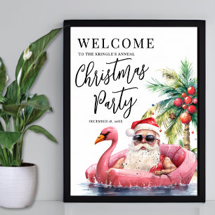 Poster Bienvenue à la fête de Noël sur la plage