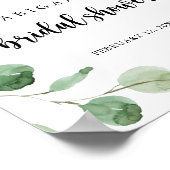 Poster Bienvenue à la Fête des mariées Eucalyptus de luxe (Coin)