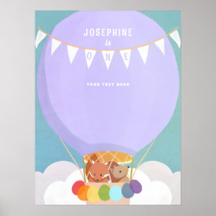 Poster Bienvenue à la fête du premier anniversaire en mon