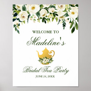 Poster Bienvenue à la fête du thé à la Fête des mariées v