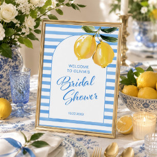 Poster Bienvenue à la fête prénuptiale sur la côte médite