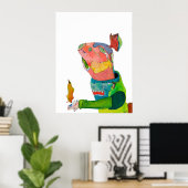 Poster Bienvenue à la maison lapin de miel (Bureau à domicile)