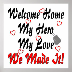 Poster Bienvenue à la maison mon héros mon amour nous l'a
