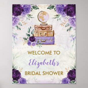 Poster Bienvenue à la Mariée de Fiançailles Vintage Carte