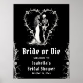 Poster Bienvenue à la mariée de squelette d'Halloween ou (Devant)