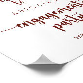 Poster Bienvenue à la partie d'engagement Floral Rustique (Coin)