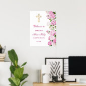Poster Bienvenue à la Première Communion de l'Hydrangea R (Bureau à domicile)