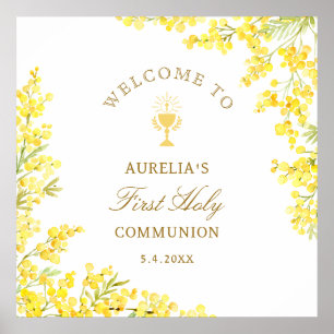 Poster Bienvenue à la Première Communion Mimosa