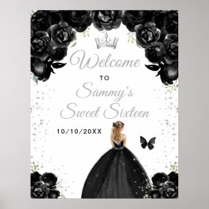 Poster Bienvenue à la Princesse aux Cheveux Blonds Noirs