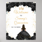 Poster Bienvenue à la princesse noire Quinceañera (Devant)