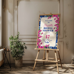 Poster Bienvenue à la réception de mariage aux carreaux b