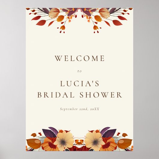 Poster Bienvenue à la réception de mariage champêtre clas (Devant)