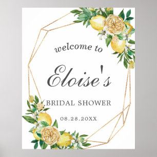 Poster Bienvenue à la réception de mariage chic géométriq