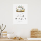 Poster Bienvenue à la réception de mariage d'automne avec (Cuisine)