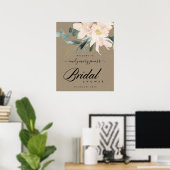 POSTER BIENVENUE À LA RÉCEPTION DE MARIAGE FLEURIE KRAFT  (Bureau à domicile)