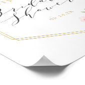 Poster Bienvenue à la réception de mariage florale géomét (Coin)