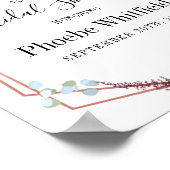 Poster Bienvenue à la réception de mariage florale géomét (Coin)