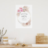 Poster Bienvenue à la réception de mariage Herbe des Pamp (Cuisine)