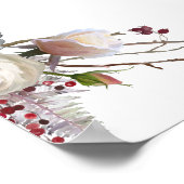 Poster Bienvenue à la réception de mariage Rustic Roses & (Coin)