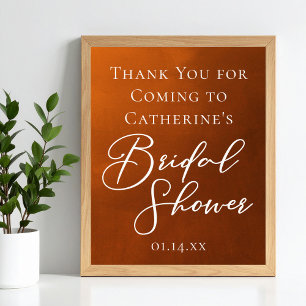 Poster Bienvenue à la réception de mariage rustique orang