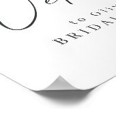 Poster Bienvenue à la soirée de douche de mariée en écrit (Coin)