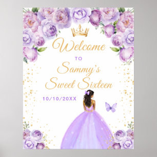 Poster Bienvenue à la Sweet Sixteen de la Princesse à la