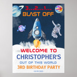 Poster Bienvenue à l'astronaute Blue Space