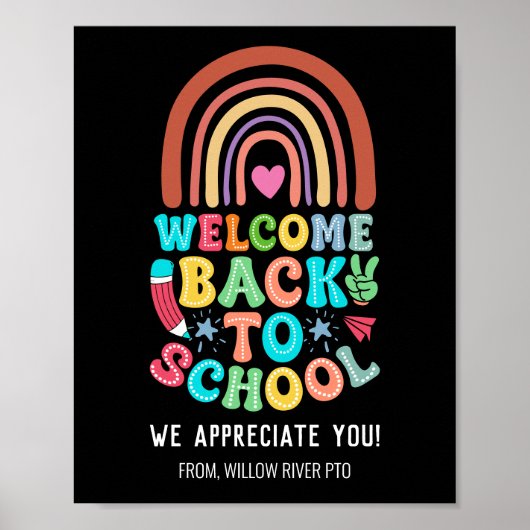 Poster Bienvenue à l'école - Bright & Fun Classroom (Devant)