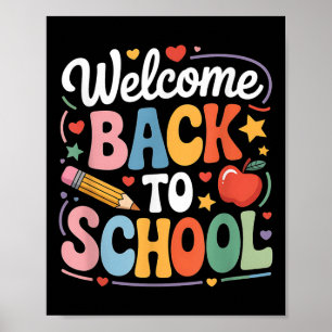 Poster Bienvenue à l'école Cute Professeur Premier Jour D