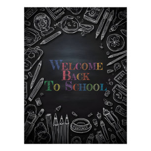 Poster Bienvenue à l'école – Nouvelle année scolaire