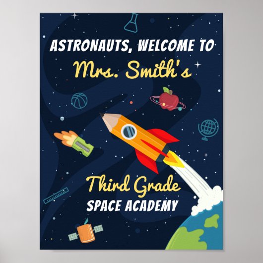 Poster Bienvenue à l'enseigne de l'école spatiale de la c (Devant)