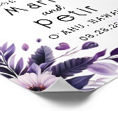 Poster Bienvenue à l'ivoire à Accentuation florale violet (Coin)