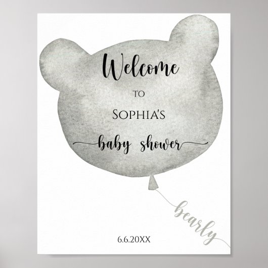 Poster Bienvenue à l'ours à ballon (Devant)