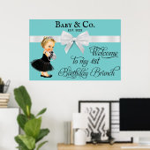 Poster Bienvenue À Mon Premier Brunch Anniversaire (Bureau à domicile)