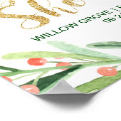 Poster Bienvenue à Noël Holly Wreath Fête des mariées (Coin)